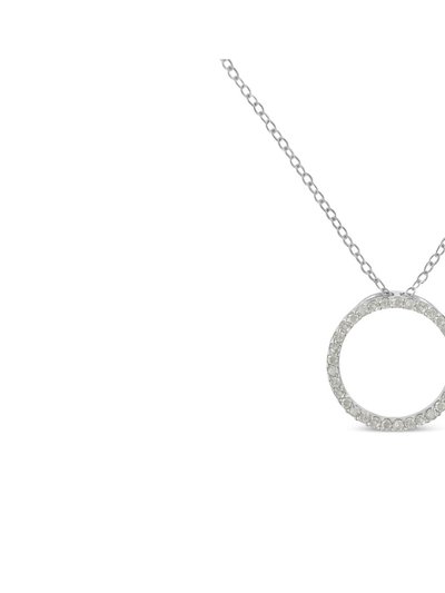 Haus of Brilliance .925 Sterling Silver 1/3 Cttw Round-Cut Diamond Open Circle Halo 18" Pendant Necklace product
