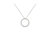 .925 Sterling Silver 1/3 Cttw Round-Cut Diamond Open Circle Halo 18" Pendant Necklace - Sterling Silver