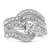 .925 Sterling Silver 1/3 Cttw Round Diamond Crisscross Engagement Ring Bridal Set - H-I Color, I1-I2 Clarity - Size 6 - Silver