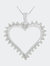 .925 Sterling Silver 1/4 cttw 3-Prong Diamond Open Heart 18" Pendant Necklace - White