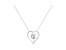 .925 Sterling Silver 1/4 Cttw Brilliant-Cut Diamond Open Heart Twisted Awareness Ribbon 18" Pendant Necklace