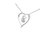 .925 Sterling Silver 1/4 Cttw Brilliant-Cut Diamond Open Heart Twisted Awareness Ribbon 18" Pendant Necklace