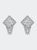.925 Sterling Silver 1/4 Cttw Diamond and Alternating Beaded Triple Hoop Earring