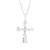.925 Sterling Silver 1/4 Cttw Diamond Floral Cluster Cross Pendant Necklace - I-J Color, I2-I3 Clarity - Sterling Silver