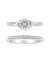 .925 Sterling Silver 1/4 Cttw Diamond Halo And Swirl Engagement Ring and Wedding Band Set