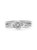 .925 Sterling Silver 1/4 Cttw Diamond Halo And Swirl Engagement Ring and Wedding Band Set