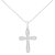 .925 Sterling Silver 1/4 Cttw Diamond Inlaid Cross 18" Pendant Necklace - Silver
