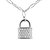 .925 Sterling Silver 1/4 Cttw Diamond Lock 20" Pendant Necklace with Paperclip Chain (H-I Color, SI2-I1 Clarity)