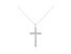 .925 Sterling Silver 1/4 Cttw Diamond Miracle Set Cross Unisex Pendant Necklace 18"