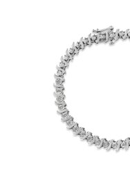 .925 Sterling Silver 1/4 Cttw Diamond Miracle-Set "S" Link Tennis Bracelet