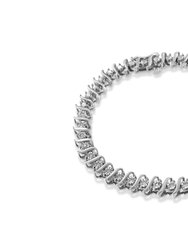 .925 Sterling Silver 1/4 Cttw Diamond Miracle-Set "S" Link Tennis Bracelet - Sterling Silver
