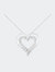 .925 Sterling Silver 1/4 Cttw Diamond Open Double Heart 18" Pendant Necklace - White