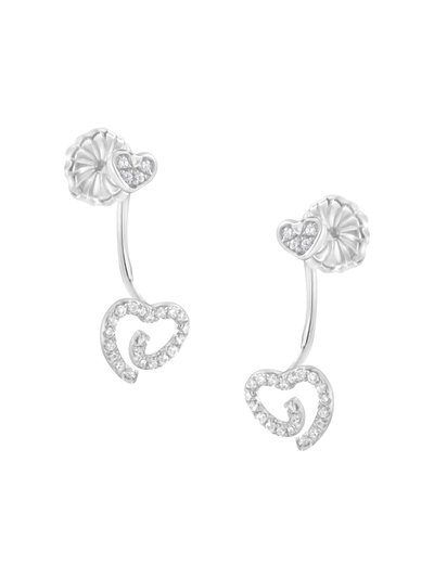 Haus of Brilliance .925 Sterling Silver 1/4 Cttw Diamond Swirl Heart Front/Back Earring product