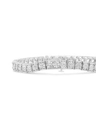 .925 Sterling Silver 1/4 Cttw Miracle Set Diamond And Beading Classic Tennis Bracelet - I-J Color, I2-I3 Clarity - 7.25"