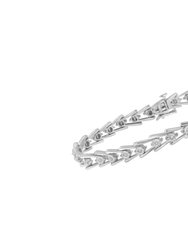 .925 Sterling Silver 1/4 cttw Miracle Set Diamond Sleek and Open "V"Bracelet