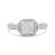 .925 Sterling Silver 1/4 Cttw Princess-Cut Diamond Composite Ring With Beaded Halo - H-I Color, SI1-SI2 Clarity - Size 5 - Silver