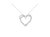 .925 Sterling Silver 1/4 cttw Prong Set Round-Cut Diamond Woven Double Heart 18" Pendant Necklace - White