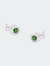 .925 Sterling Silver 1/4 Cttw Round Brilliant-Cut Green Diamond Miracle-Set Stud Earrings - White