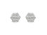 .925 Sterling Silver 1/4 Cttw Round-Cut Diamond Miracle-Set Floral Cluster Button Stud Earrings - White