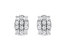 .925 Sterling Silver 1/4 Cttw Round Diamond Oval Shaped Cluster Stud Earrings - White