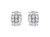 .925 Sterling Silver 1/4 Cttw Round Diamond Oval Shaped Cluster Stud Earrings - White