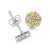 .925 Sterling Silver 1/4 Cttw Yellow Color Treated Diamond Cluster Flower Earrings