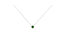 .925 Sterling Silver 1/5 Cttw Bezel Set Solitaire Treated Green Diamond 18" Pendant Necklace - White