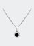 .925 Sterling Silver 1/5 Cttw Treated Green Diamond Solitaire 18" Milgrain Pendant Necklace - Green