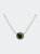 .925 Sterling Silver 1/5 Cttw Treated Green Diamond Solitaire Bezel 18" Pendant Necklace - White