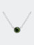 .925 Sterling Silver 1/5 Cttw Treated Green Diamond Solitaire Bezel 18" Pendant Necklace - White