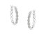 .925 Sterling Silver 1/6 Cttw Diamond Milgrain Hoop Earring