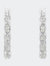 .925 Sterling Silver 1/6 Cttw Diamond Milgrain Hoop Earring - White
