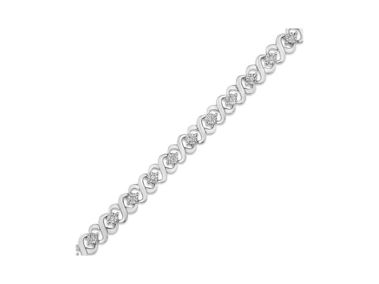 Haus of Brilliance White .925 Sterling Silver 1/6 Cttw Miracle Set Diamond  Infinity Link and Station Tennis Bracelet | Verishop