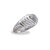.925 Sterling Silver 1/6 Cttw Round Diamond "Heartbeat" Heart Band Ring - I-J Color, I3 Clarity - Size 8