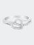 .925 Sterling Silver 1/8 Cttw Diamond Open Heart Leaf Curvy Bypass Accent Fashion or Promise Ring - White