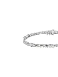 .925 Sterling Silver 1 Cttw Miracle Set Diamond Tennis Bracelet