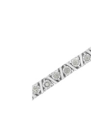 .925 Sterling Silver 1 Cttw Miracle Set Diamond Tennis Bracelet