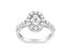 .925 Sterling Silver 1.0 Cttw Brilliant-Cut Diamond Halo-Style Cluster Oval Ring - White