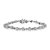 .925 Sterling Silver 1.0 Cttw Diamond Swirl Beaded Link Bracelet - 7.25" - Silver