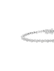 .925 Sterling Silver 1.0 cttw Miracle-Set Diamond "U" Link Bracelet - White