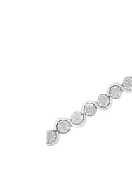 .925 Sterling Silver 1.0 cttw Miracle-Set Diamond "U" Link Bracelet