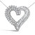.925 Sterling Silver 1.0 Cttw Prong & Channel-Set Diamond Open Work Ribbon Heart Pendant 18" Necklace - I-J Color, I3 Clarity - White