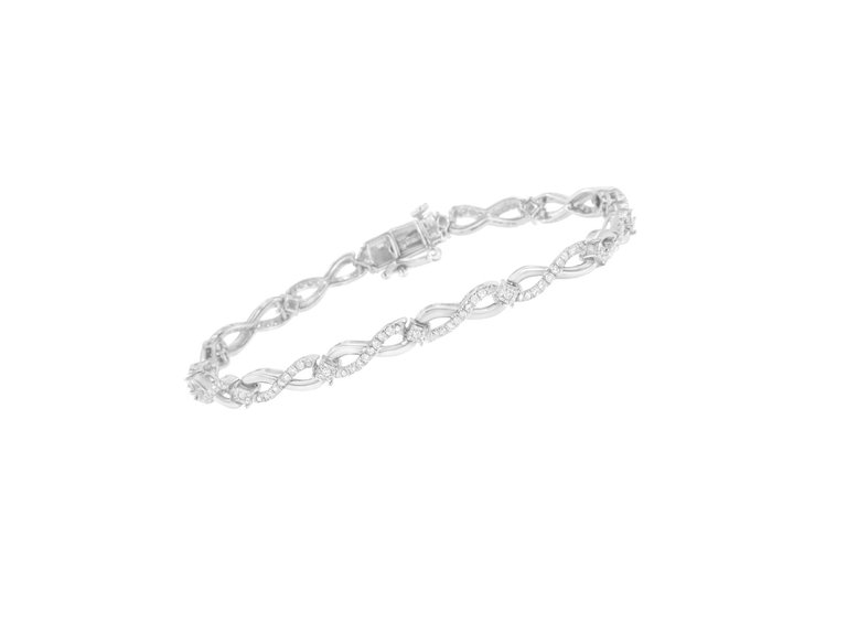 Cttw Diamond .925 | Set Prong Link of Verishop 1.0 Haus Bracelet Infinity Sterling Silver White Brilliance