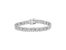 .925 Sterling Silver 1.0 Cttw Prong-Set Round-Cut Diamond Leaf And Pear Shaped Link Tennis Bracelet - White