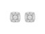 .925 Sterling Silver 1.0 Cttw Round Diamond Double Halo and Disc Stud Earring - White