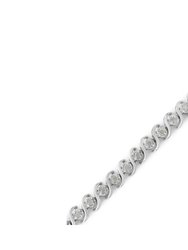 .925 Sterling Silver 1.0 Cttw Round Miracle-Set Diamond 7" Tennis Bracelet