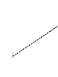 .925 Sterling Silver 1.0 Cttw With Alternating Round White Diamond And Round Treated Blue Diamond Tennis Bracelet (Blue And I-J Color, I3 Clarity)