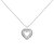 .925 Sterling Silver 1.0 Ctw Diamond Shadow Open Heart Halo 18" Pendant Necklace - I-J Color, I1-I2 Clarity