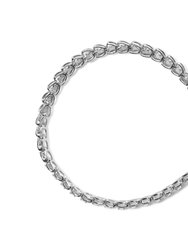 .925 Sterling Silver 1.00 Cttw Diamond C-Shaped Link Bracelet (I-J Color, I3 Clarity)