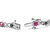.925 Sterling Silver 1.00 Cttw Treated Black Diamond With 3.00mm Lab Created Pink Ruby 7.25" X-Link Bracelet - Black Color, I2-I3 Clarity